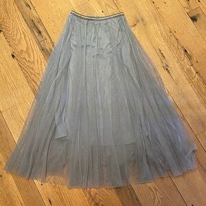 Chicwish Tulle Net Whimsical Ethereal Long Skirt Gray Size XS